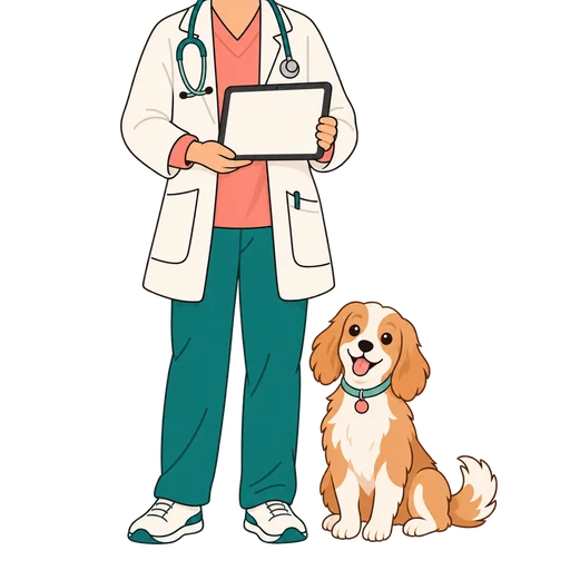 Illustration of sharing a read-only pet health link with a vet clinic