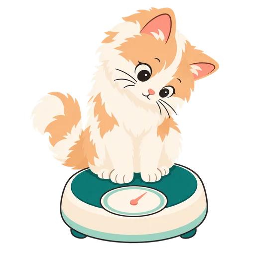 Illustration of a pet weight chart with a rising trend